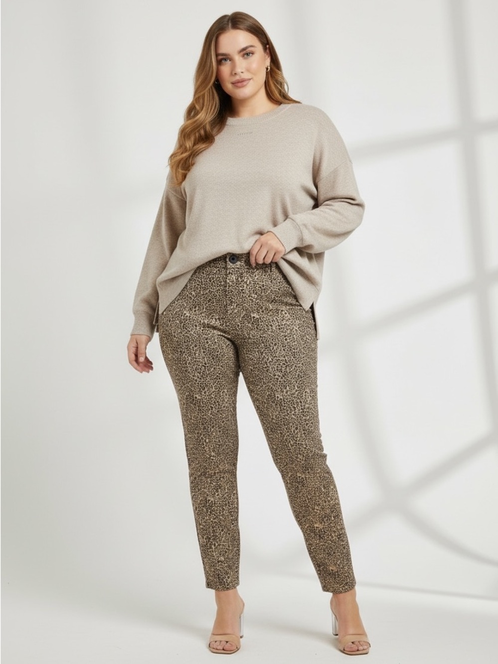 DKNY Taupe Hilo Sweatshirt - Soft Neutral Crewneck